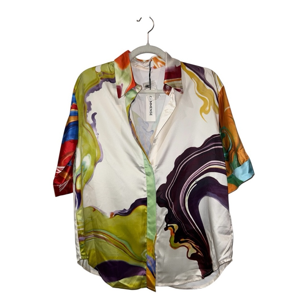 COMMENSE Satin Print Drawstring Skirt Set
Maxi- Multicolor, Size Small NWT - Picture 4 of 13